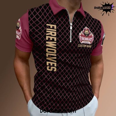 Albany Firewolves Custom  Zipper Polo Shirt