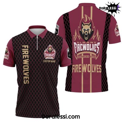 Albany Firewolves Custom  Zipper Polo Shirt