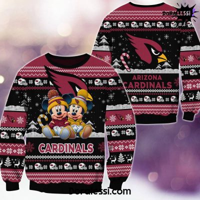 Arizona Cardinals Mickey And Minnie Knitted Sweater