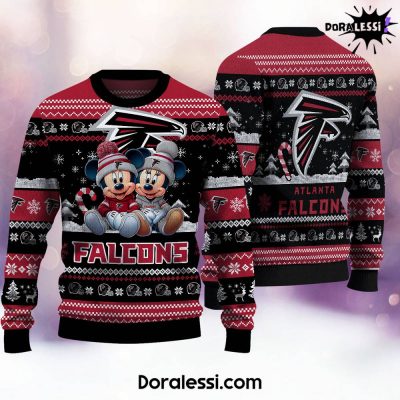 Atlanta Falcons Mickey And Minnie Knitted Sweater