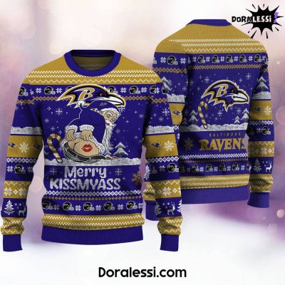 Baltimore Ravens Merrykissmyass Knitted Sweater