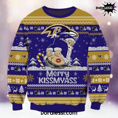 Baltimore Ravens Merrykissmyass Knitted Sweater