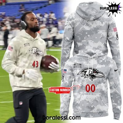 Baltimore Ravens Salute To Service Arctic Camo Hoodie Pants Cap