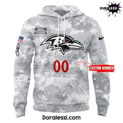 Baltimore Ravens Salute To Service Arctic Camo Hoodie Pants Cap