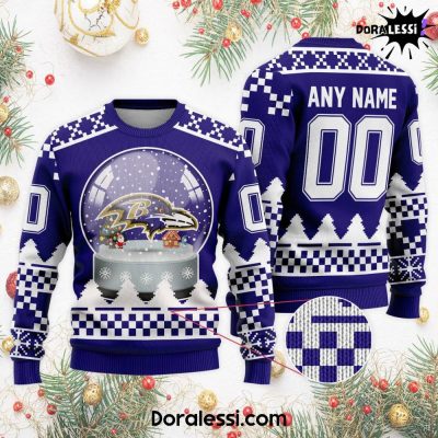 Baltimore Ravens Specialized Design Merry Christmas Personalized Sweater