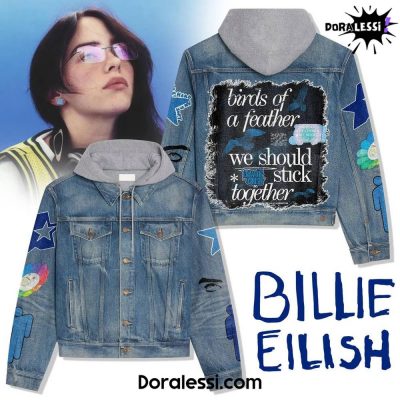 Billie Eilish Bird of A Feather Hooded Denim Jacket