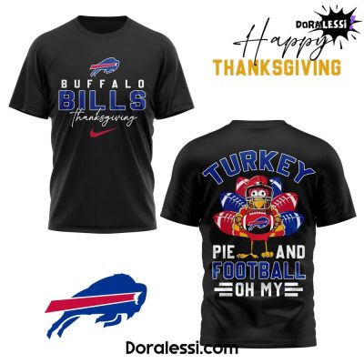 Buffalo Bills Happy Thankgiving Day 2024 Limited Editon Black T-shirt