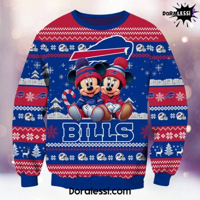 Buffalo Bills Mickey And Minnie Knitted Sweater