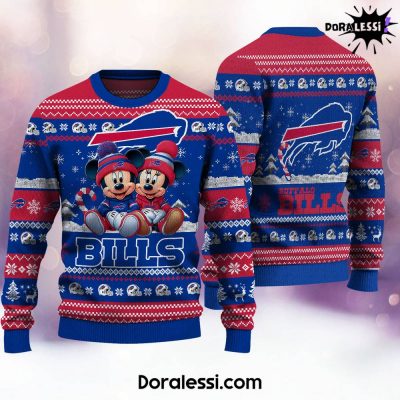 Buffalo Bills Mickey And Minnie Knitted Sweater