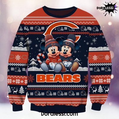 Chicago Bears Mickey And Minnie Knitted Sweater