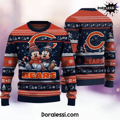 Chicago Bears Mickey And Minnie Knitted Sweater