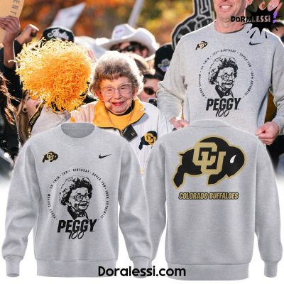 Colorado Buffaloes 2024 HAPPY 100TH BIRTHDAY MISS PEGGY Grey Sweatshirt