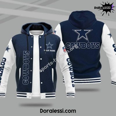 Dallas Cowboys Custom Blue Navy Baseball Jacket