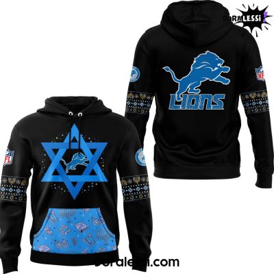 Detroit Lions 2024 Hanukkah Holliday Premium Limited Black Hoodie