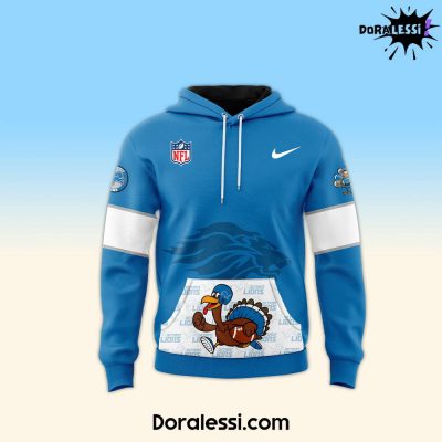 Detroit Lions 2024 Happy Thanksgiving Premium Limited Blue Hoodie