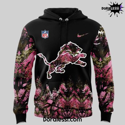 Detroit Lions 2024 NFL x Hunting unisex Black Hoodie