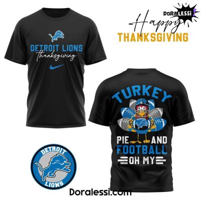 Detroit Lions Happy Thankgiving Day 2024 Limited Editon Black T-shirt