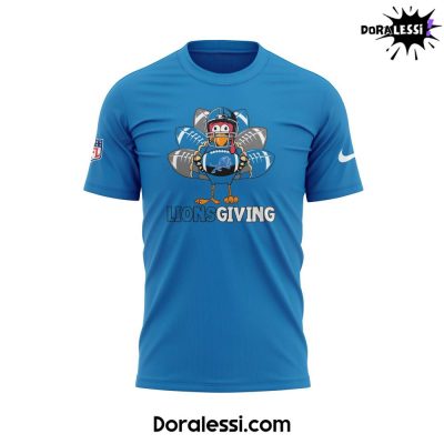 Detroit Lions Happy Thanksgiving Day Limited Edition Blue T-shirt