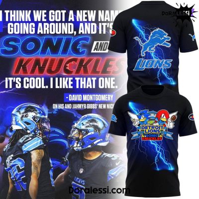 Detroit Lions XGibbs & Montgomery x Sonic & Knuckles Limited Edition Black Shirt