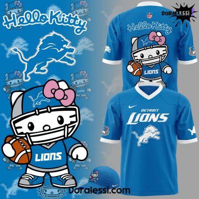 Detroit Lions x Hello Kitty Blue Limited Edition Football Jersey