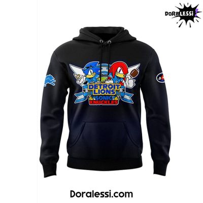 Detroit Lions x Sonic And Knuckles Limited Edition Black Hoodie