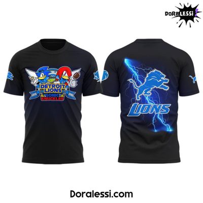 Detroit Lions x Sonic And Knuckles Limited Edition Black Shirt