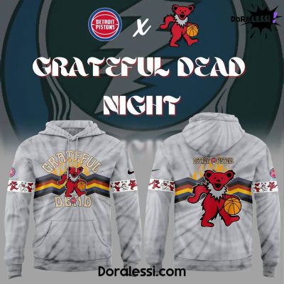 Detroit Pistons Grateful Dead Night Combo Hoodie Pants Cap