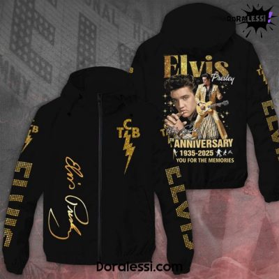 Elvis Presley The Anniversary 90th You For The Memories Windbreaker Outdoor Jacket