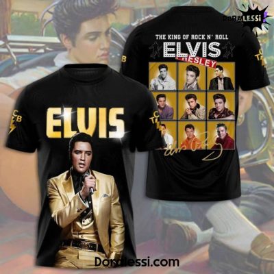 Elvis Presley The King Of Rock N’ Roll Premium Black T-Shirt