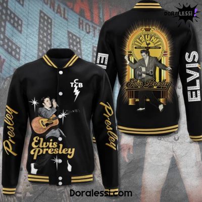 Elvis Presley Varsity Black Baseball Jacket