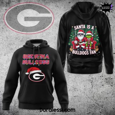 Georgia Bulldogs Santa Is A Bulldogs Fan Premium Hoodie