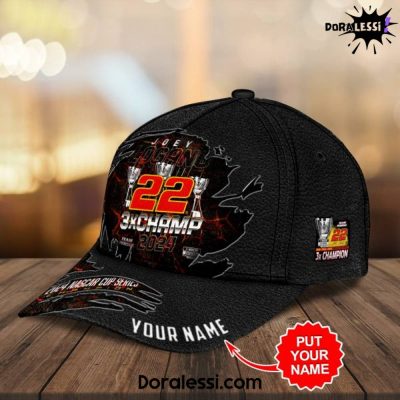 Joey Logano 3X Champions NASCAR Cup Series Black Hat