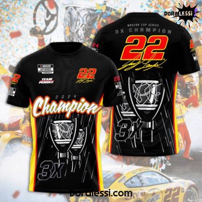 Joey Logano 3X Champions NASCAR Cup Series T-Shirt