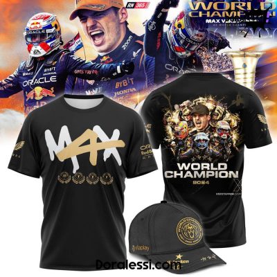 M4x Verstappen World Champion 4th Black Shirt