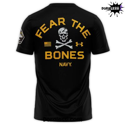 Navy Midshipmen Under Armour Black Rivalry Fear The Bones Performance TShirt