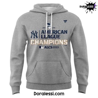 New York Yankees Fanatics Heather Gray 2024 American League Champions Locker Room Big & Tall Hoodie