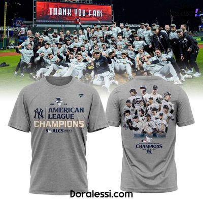 New York Yankees Fanatics Heather Gray 2024 American League Champions Locker Room Big & Tall T-Shirt