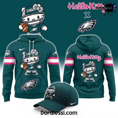 Philadelphia Eagles X Hello Kitty Combo Hoodie, Pants, Cap