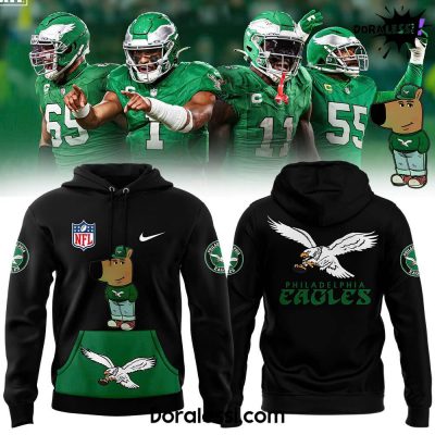 Philadelphia Eagles x Chill Guy 2024 Black Hoodie