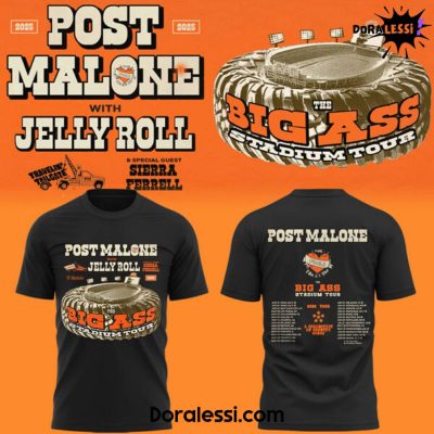 Post Malone The Big Ass Stadium Tour 2025 Black T-Shirt