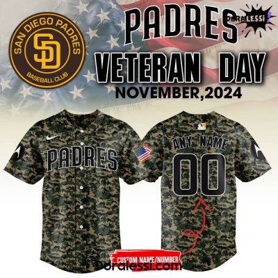 San Diego Padres 2024 Veterans Day Limited Edition Player Baseball Jersey