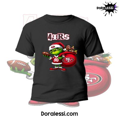 San Francisco 49ers X Grinch Merry Christmas Black Shirt