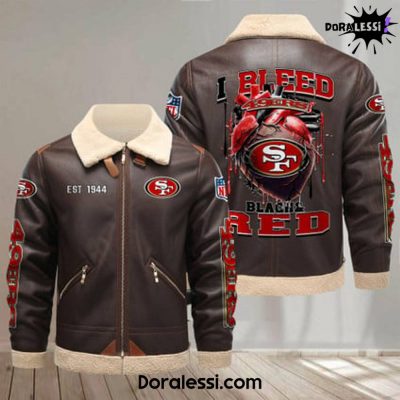 San Francisco 49ers X IBleed Black&Red Leather Jacket