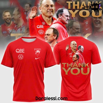 Sydney Swans Thank You John Longmire Red Shirt