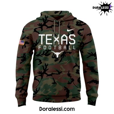 Texas Longhorns Military Appreciation Green Camo Hoodie