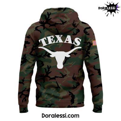 Texas Longhorns Military Appreciation Green Camo Hoodie