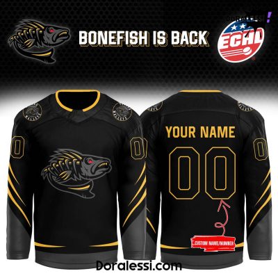 Toledo Walleye “Bonefish Is Back” Specialty Blackout Hockey Jersey