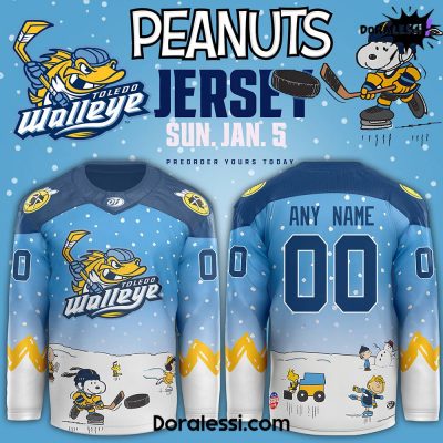 Toledo Walleye x Peanuts Night Limited Edition Custom Hockey Jersey