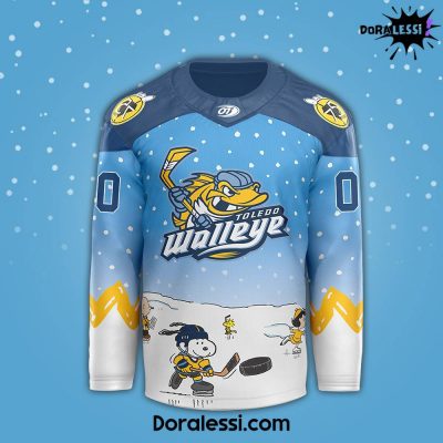 Toledo Walleye x Peanuts Night Limited Edition Custom Hockey Jersey