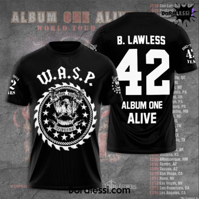 W.A.S.P. B. Lawless 42 Album One Alive Black Shirt